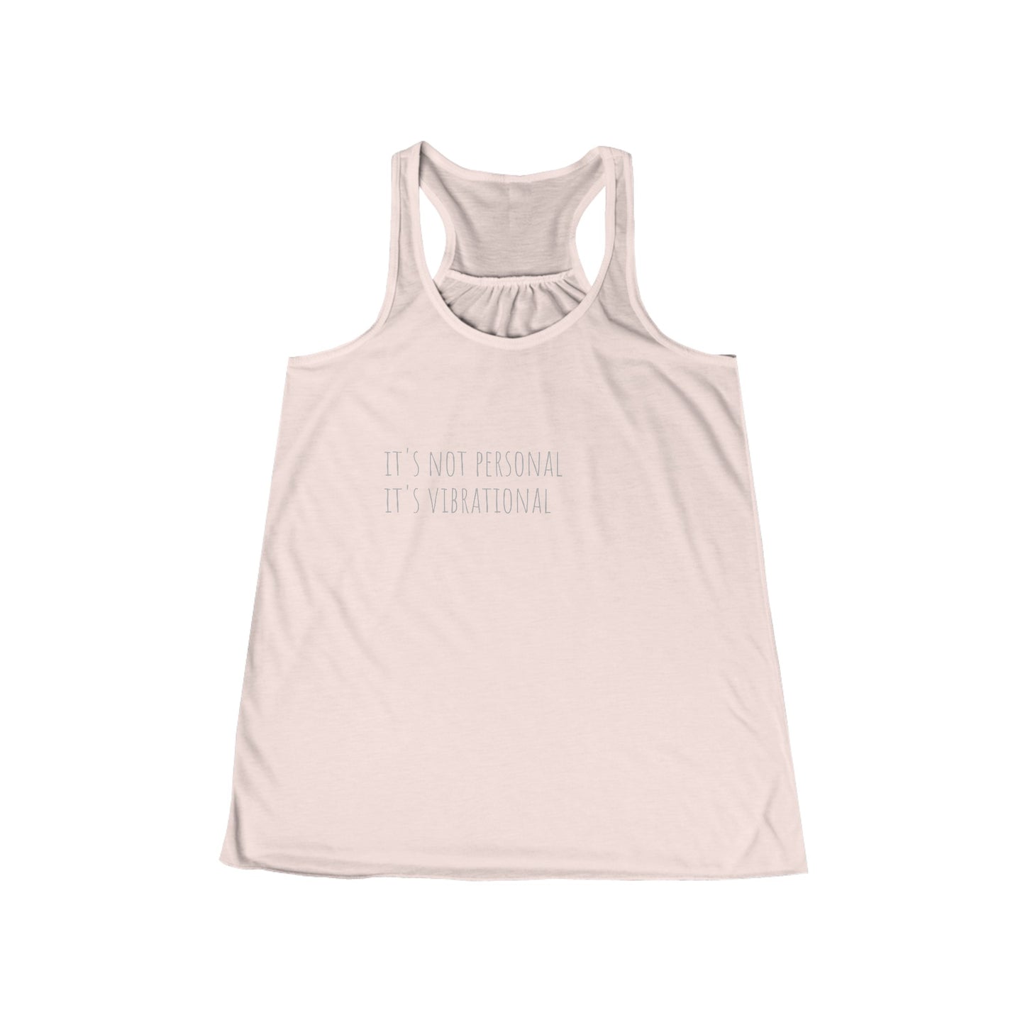 it's not personal. it's vibrational.  Women's Flowy Racerback Tank with QR code "Life is a balance of holding on and letting go" Rumi