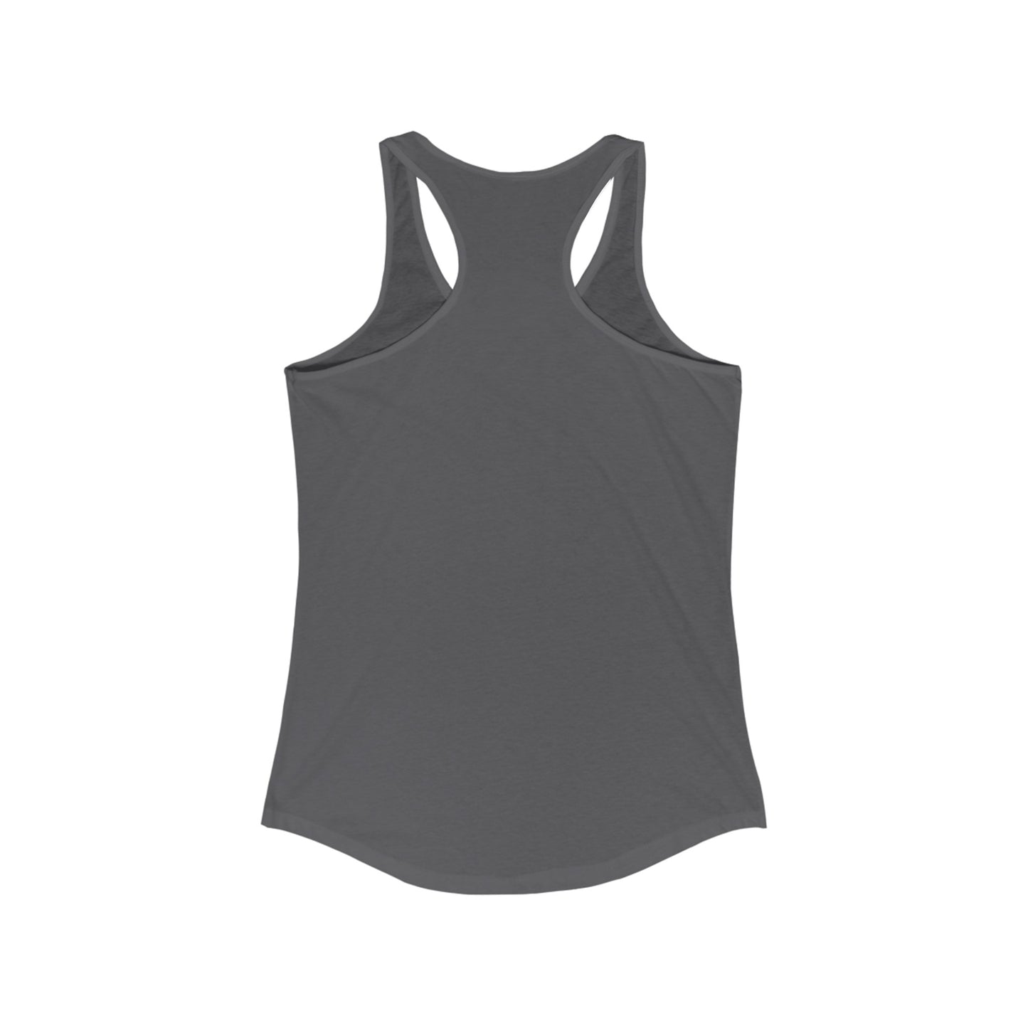 Run Race Fuel Repeat Racerback Tank with QR code on back "The person who starts a race is not the same who finishes "